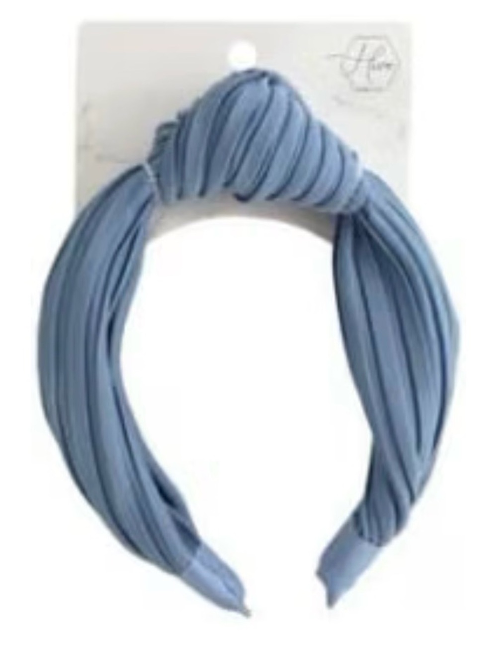 Hive & Co. Top-Knot Fabric Blue Pleated Headband